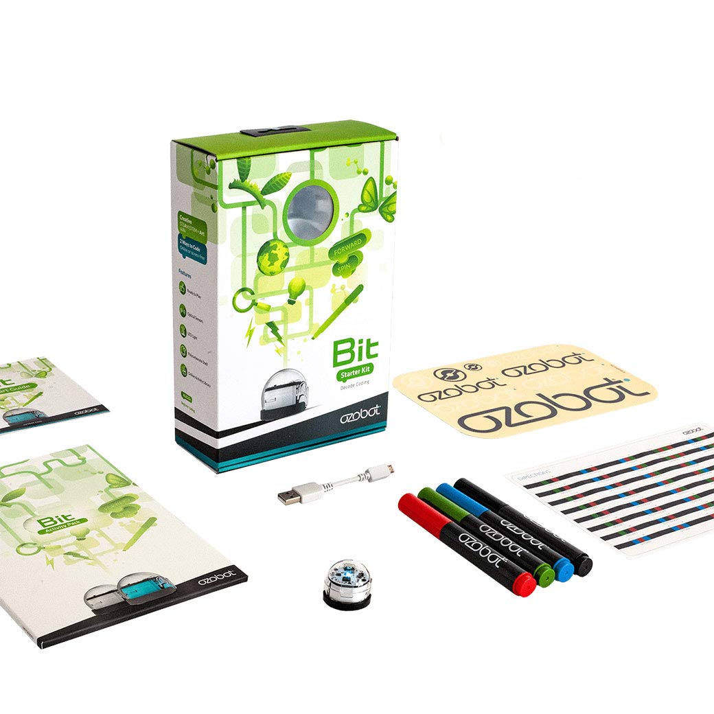 Ozobot Evo Entry Kit: Interactive STEM Coding Robot for Kids Ages 5+, Screen-Free Learning with Color Code Markers, Blockly Programming, Includes Charging Cable & Protective Case, Educator Approved