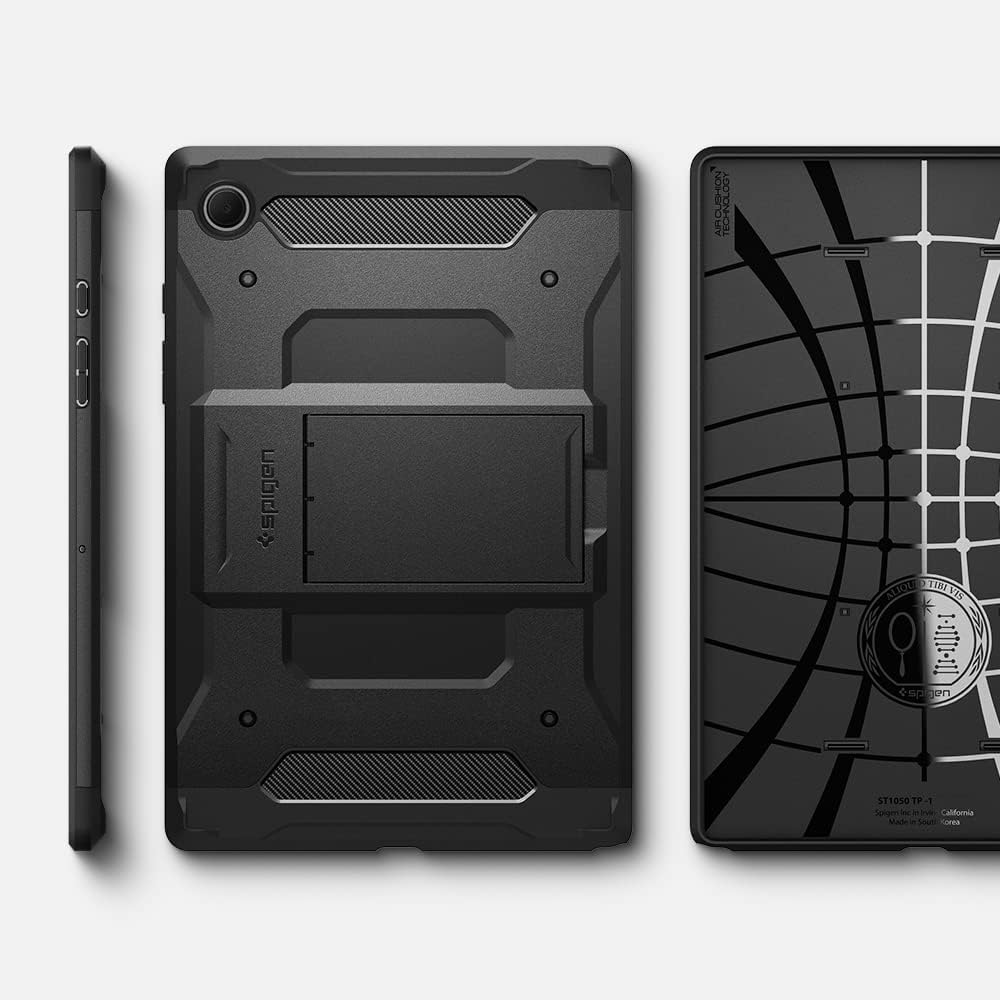 Spigen Tough Armor Pro for Galaxy Tab A8 10.5inch Back Cover Case with Built in S Pen Holder, Kick Stand - Black