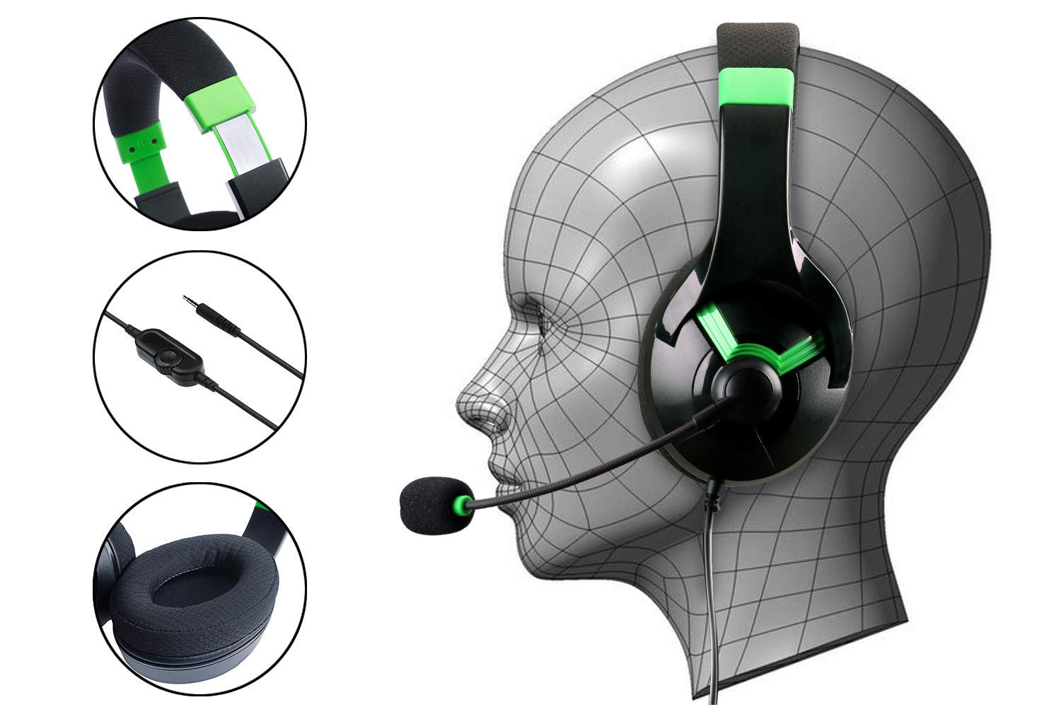 Amazonbasics Wired On Ear Gaming Headphones With Mic (Green)