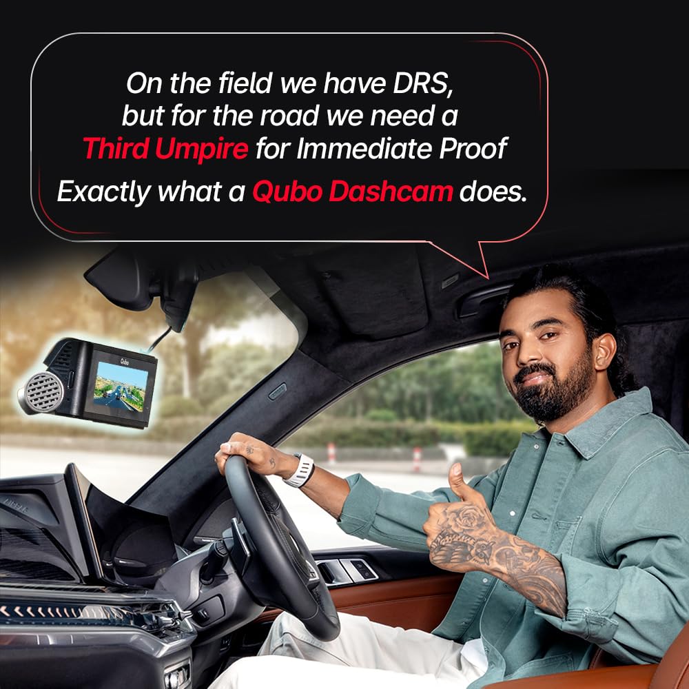 Qubo Car Dash Camera Pro (with GPS Logger) Dash Cam | from Hero Group | Made in India | Full HD 1080p | Wide Angle View | G-Sensor | Wi-Fi | Emergency Recording | Supports Up to 256 GB SD Card