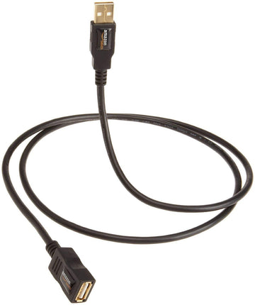 AmazonBasics USB 2.0 Extension Cable - A-Male to A-Female for Personal Computer, Printer - 9.8 Feet (3 Meters, Black)