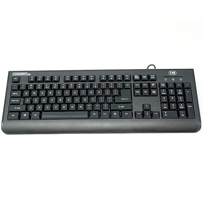 Tvs Electronics Champ Heavy Duty Membrane Wired Keyboard | Array of 104 Keys |Multimedia Functions|Membrane Keys| Compatible|Smooth Handling|Lightweight|Plug|SND Play USB Connectio |Sculpted Key Cap