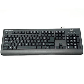 Tvs Electronics Champ Heavy Duty Membrane Wired Keyboard | Array of 104 Keys |Multimedia Functions|Membrane Keys| Compatible|Smooth Handling|Lightweight|Plug|SND Play USB Connectio |Sculpted Key Cap