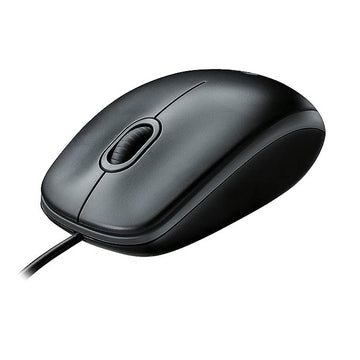 Logitech B100 Wired USB Mouse,800 DPI Optical Tracking, Ambidextrous PC/Mac/Laptop - Black