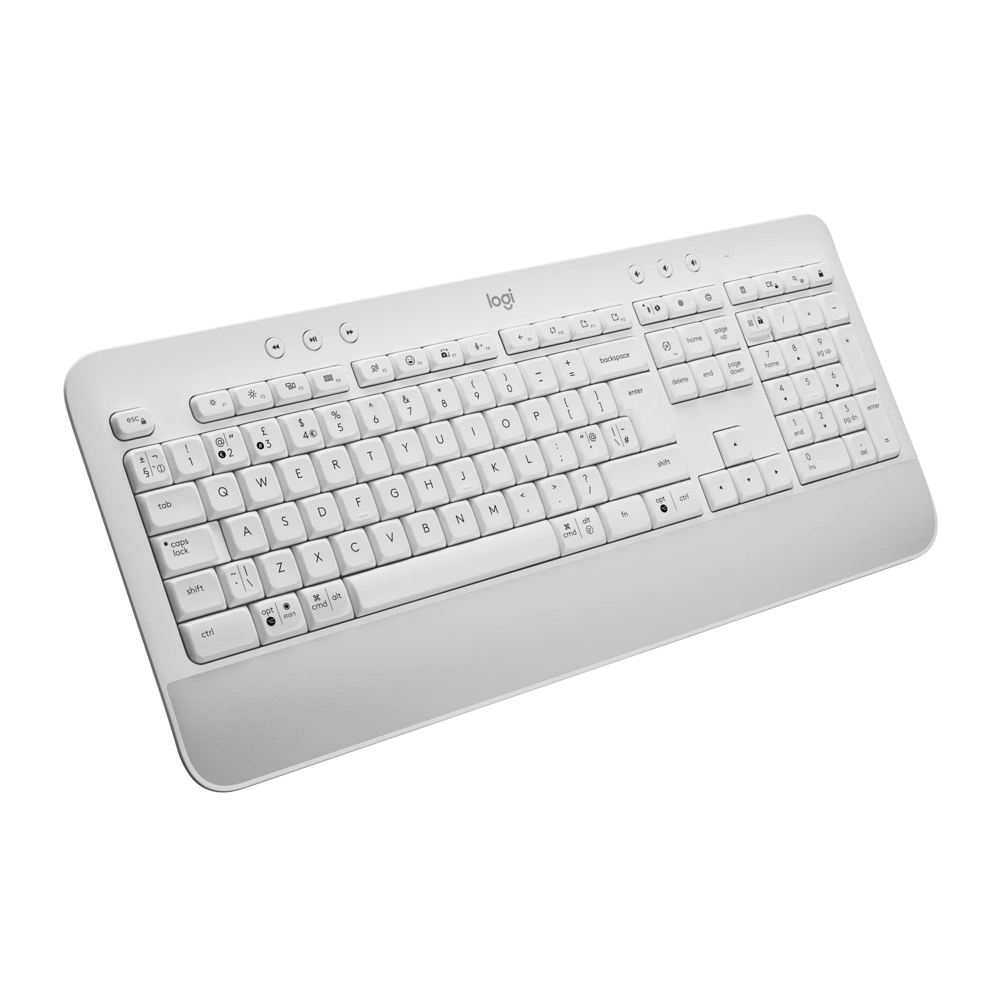 Logitech Signature K650 Wireless Keyboard with Wrist Rest, Full-Size, BLE Bluetooth or Logi Bolt USB Receiver, Comfort Deep-Cushioned Keys, Numpad, Compatible with Most OS/PC/Windows/Graphite
