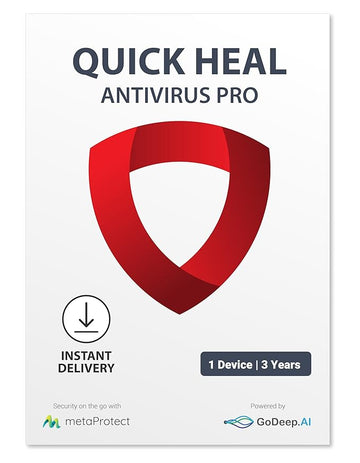 Quick Heal Antivirus Pro - 1 PC, 3 Years | AI Based Device Security for Laptop | Email and Browsing Protection (Instant Delivery)