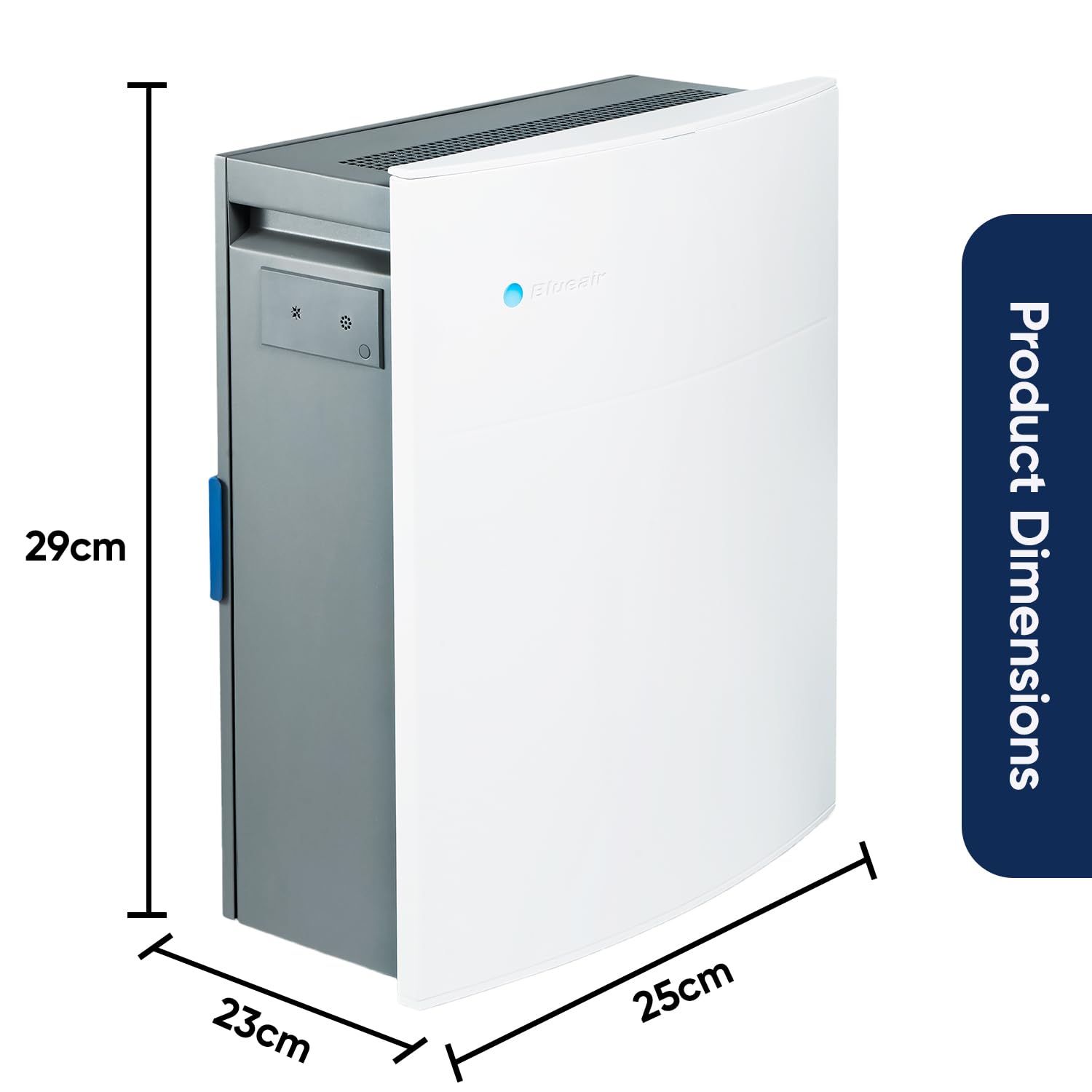Blueair air purifier 280i Cleans 279 Sqft in 12.5 minutes Removes 99.99% pollutants upto 0.03 micron Unique HEPA Silent technology AHAM & cARB, Energy Star- White.
