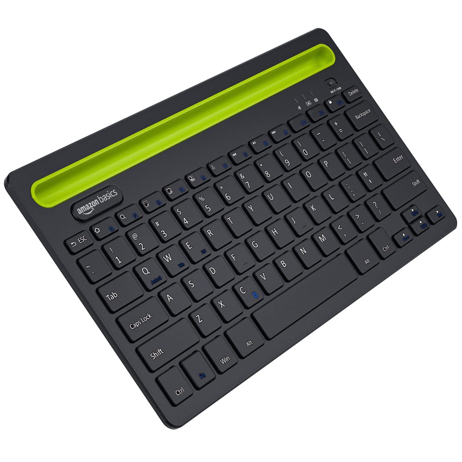 amazon basics Wireless Bluetooth Multi-Device Keyboard for Windows, Apple iOS Android or Chrome, Compact Space-Saving Design, for PC/Mac/Laptop/Smartphone/Tablet (Black)