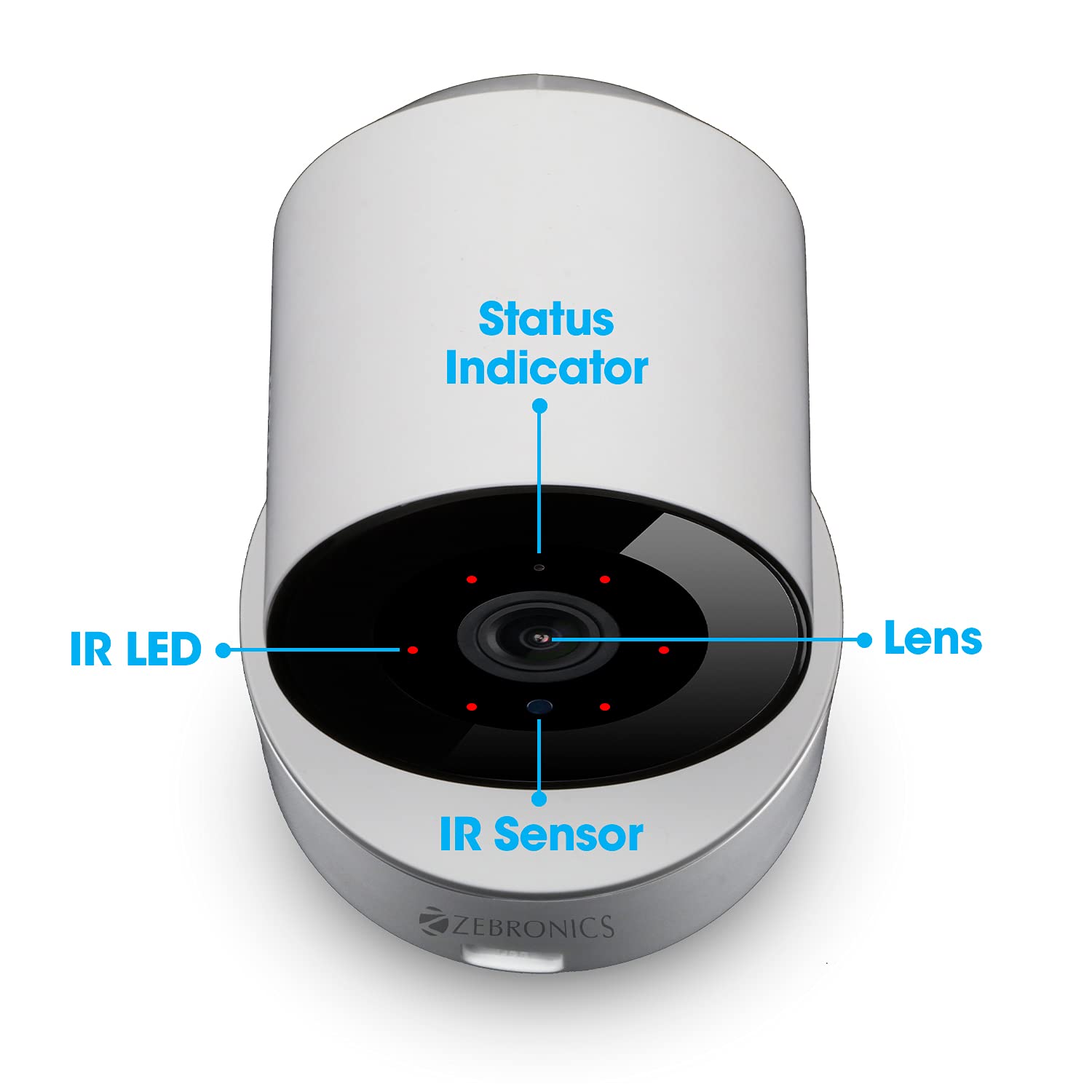 ZEBRONICS Zeb-Smart CAM 102 Smart WiFi PTZ Indoor Camera with Motion Detection, Day/Night Mode, Micro SD Card Slot, 2 Way Audio, for Home/Office/Shop