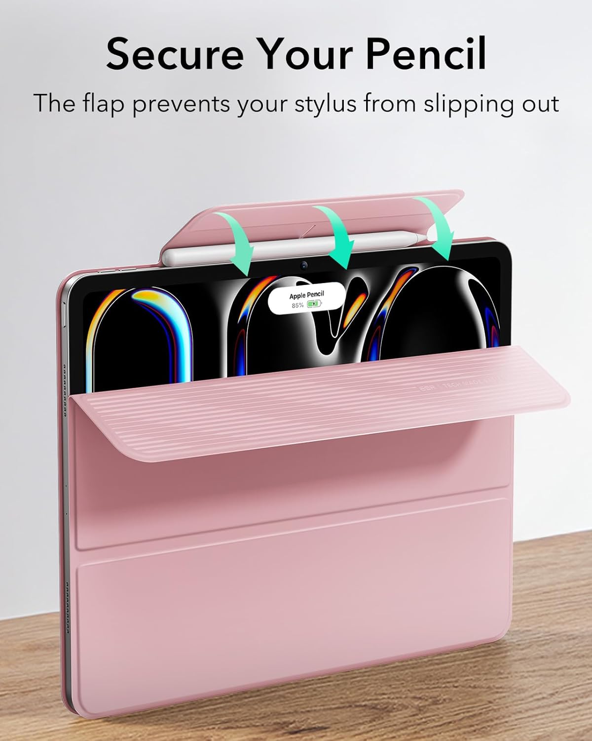 ESR for iPad Pro 11 Inch Case (M5/M4) Cover 2025/2024, Powerful Magnetic Attachment, Slim Trifold Stand Case, Supports Pencil Pro and Pencil (USB-C), Durable Protection, Rebound Series, Pink