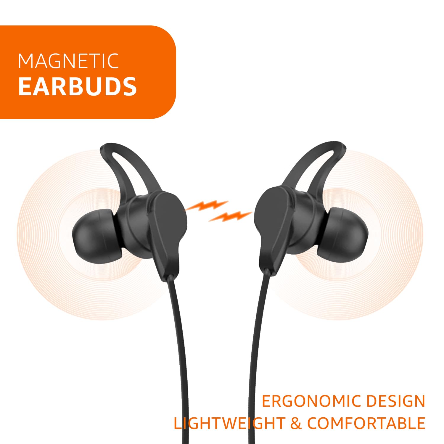 amazon basics in-Ear Bluetooth 5.0 Wireless Neckband with Mic, Up to 13 Hours Playback Time, Magnetic Earbuds, Noise Cancellation, Voice Assistant, Dual Pairing and IPX5 Rated (Black)