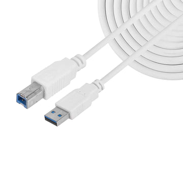 BigPlayer USB 2.0 Highspeed A Male to B Male Printer Cable (White, 5 Meter)