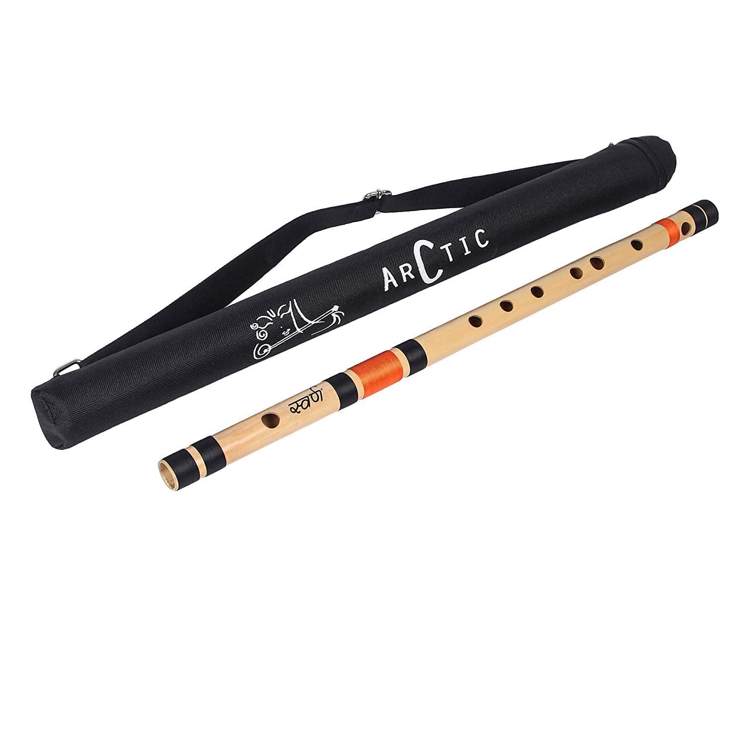 ARCTIC Flutes Swarna C Natural Premium Bamboo Right Hand Flute/Bansuri Size 19 inches with Bag