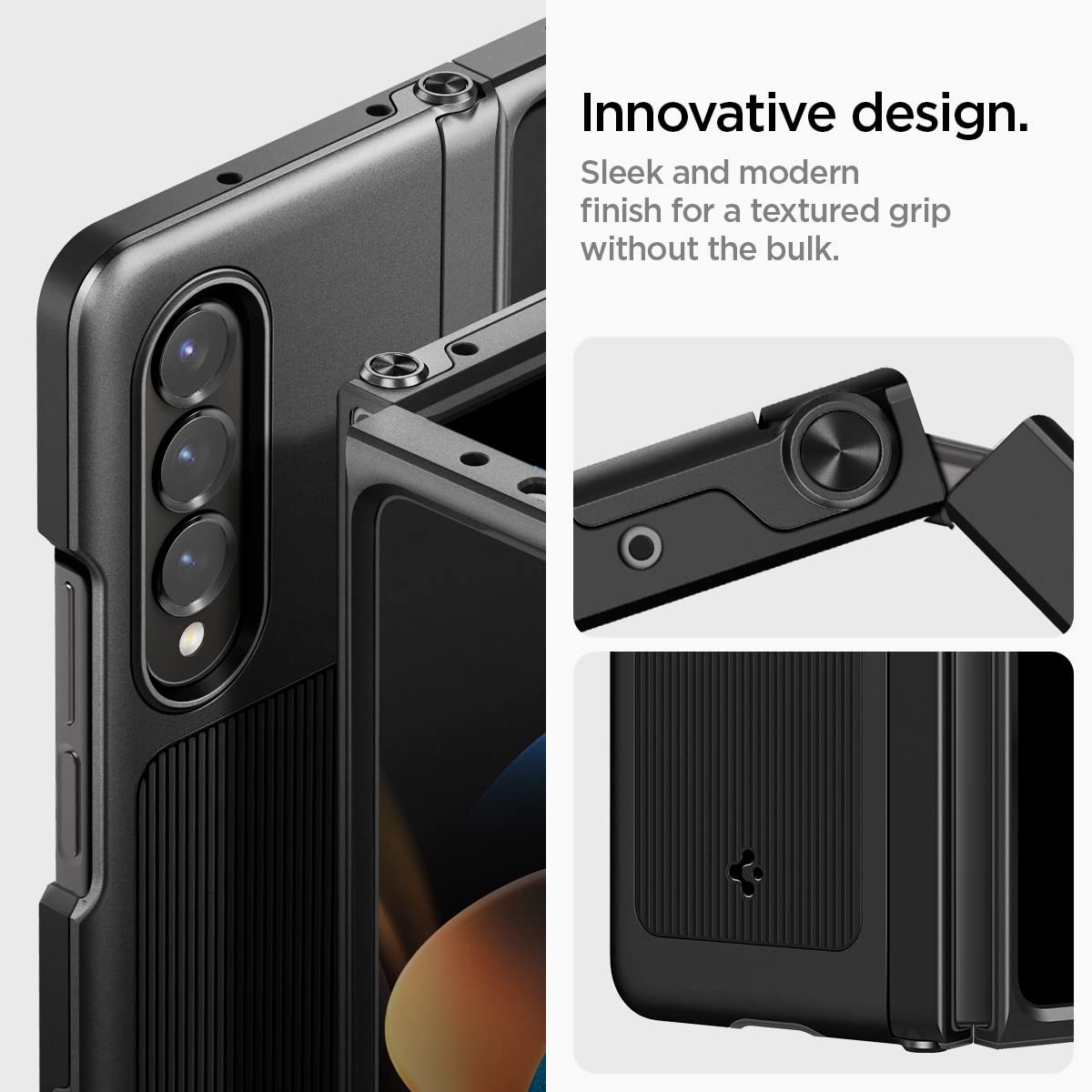 Spigen Neo Hybrid S for Samsung Galaxy Z Fold 4 Case, Galaxy Z Fold4 Back Cover (2022) - TPU+Poly Carbonate+Metal｜Black