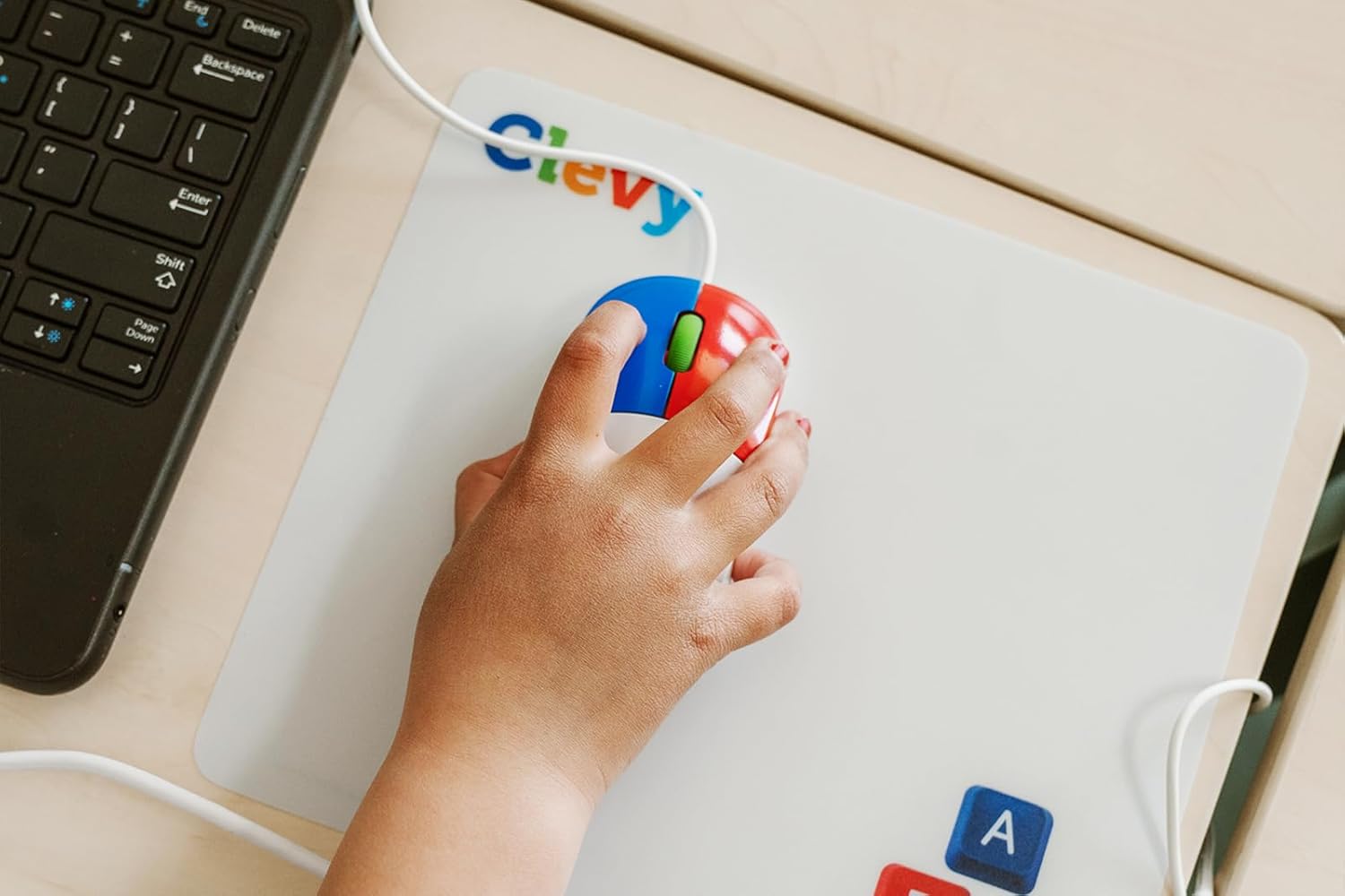 Clevy Kids Mouse - Colorful Ergonomic USB Computer and Laptop Kids Mouse for School and Home Computer Use - Wired Children Friendly - Compatible with Windows, macOS, Chromebook