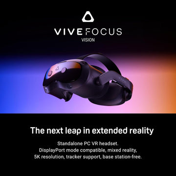 HTC Vive Focus Vision Wired Bundle — XR Headset with DisplayPort PC VR Streaming Kit