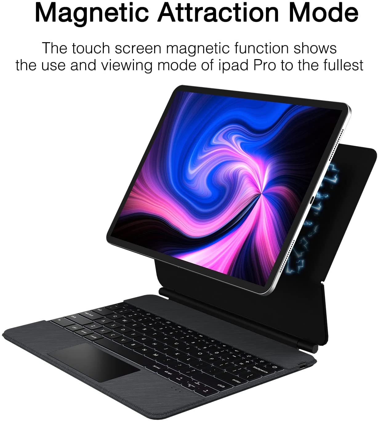 doqo iPad Pro Smart Keyboard Case with Trackpad with Backlit Keyboard,Advanced 5.1 Bluetooth, Protective case with Apple Pencil Holder (11/10.9 Inch(27.9/27.6cm), Detachable)