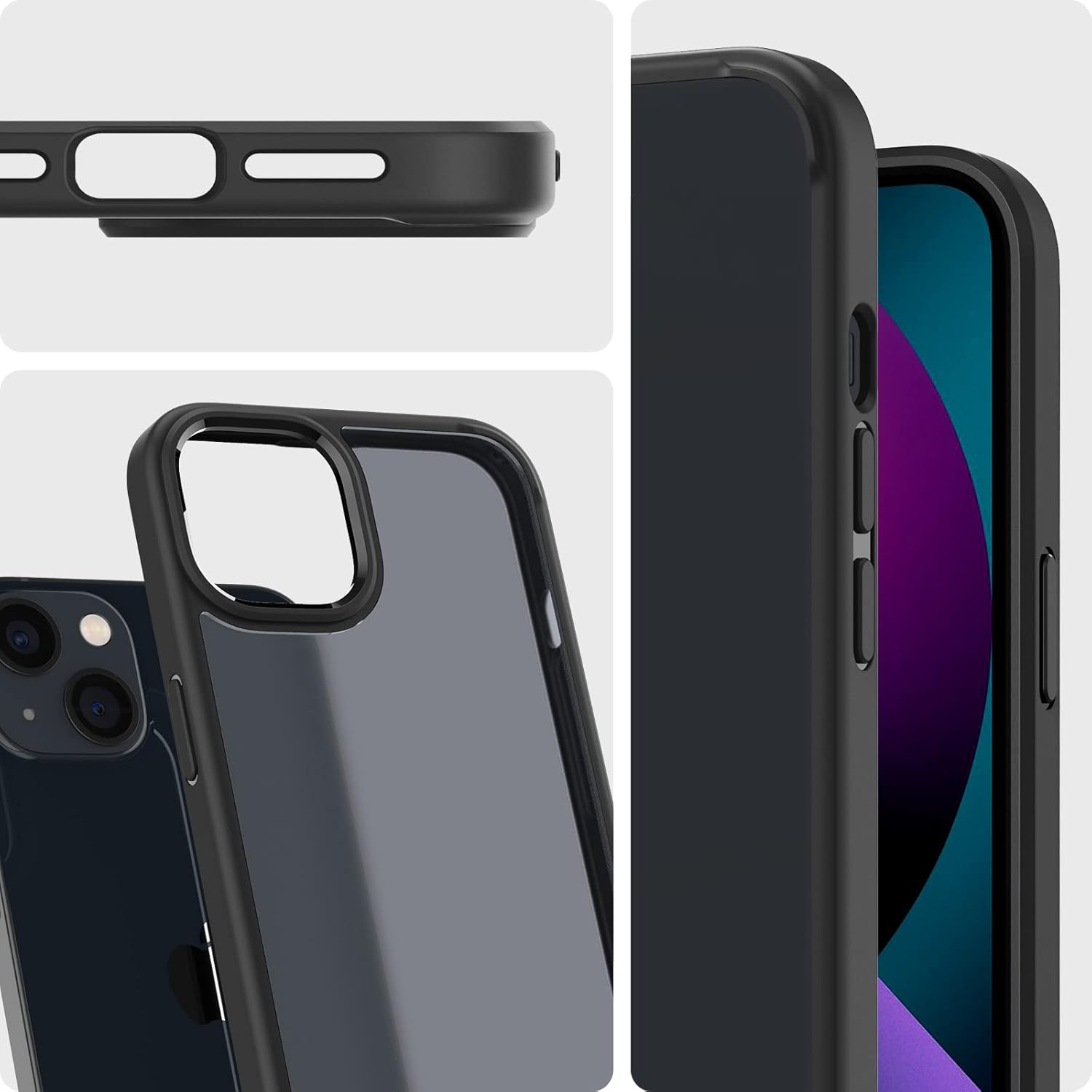 Spigen Ultra Hybrid Matte Back Cover Case Compatible with iPhone 13 (TPU + Poly Carbonate | Frost Black)