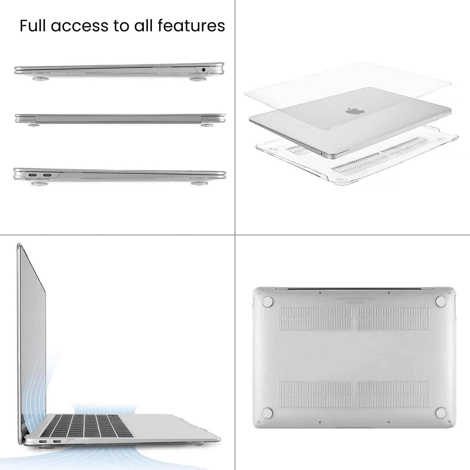 Dyazo 13.3 Inch Laptop Case | Cover | Hard Shell Protector Compatible for Apple MacBook 13 Inch 2020/2019 / 2018 Mac Book Air M1 A2337 A2179 A1932 (Transparent)