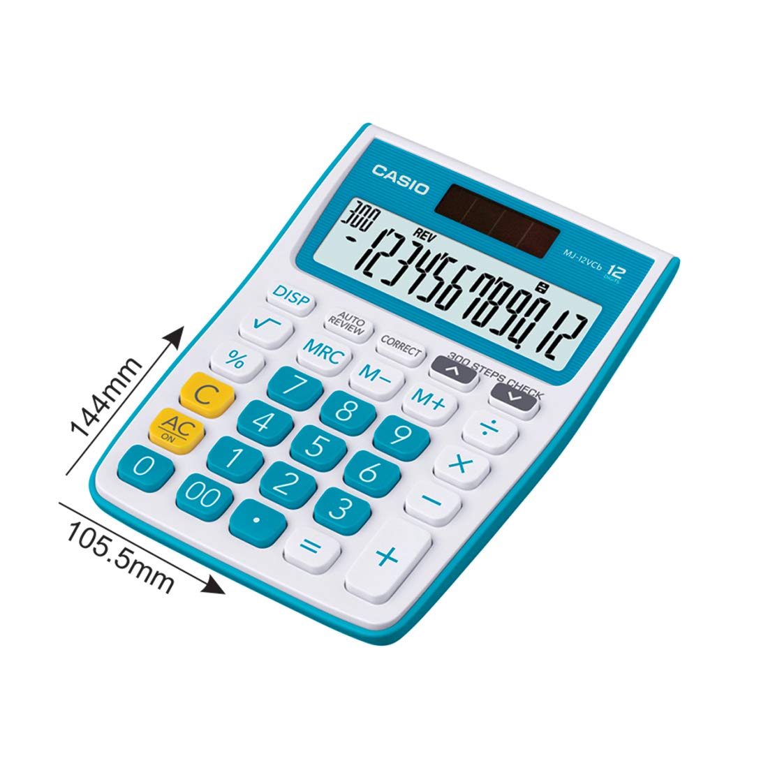 Casio MJ-12VCb-BU 300 Steps Check & Correct Colourful Desktop Calculator (Blue)