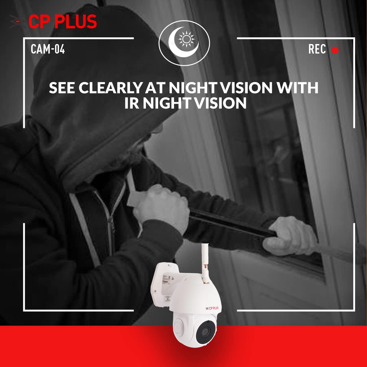 CP PLUS 4MP Outdoor Smart Wi-fi PT Camera | 360° with Pan & Tilt | Two Way Talk | Night Vision| SD Card (Up to 128 GB) | Alexa & Google Support | IP Ratings – IP65 | CP-Z41A