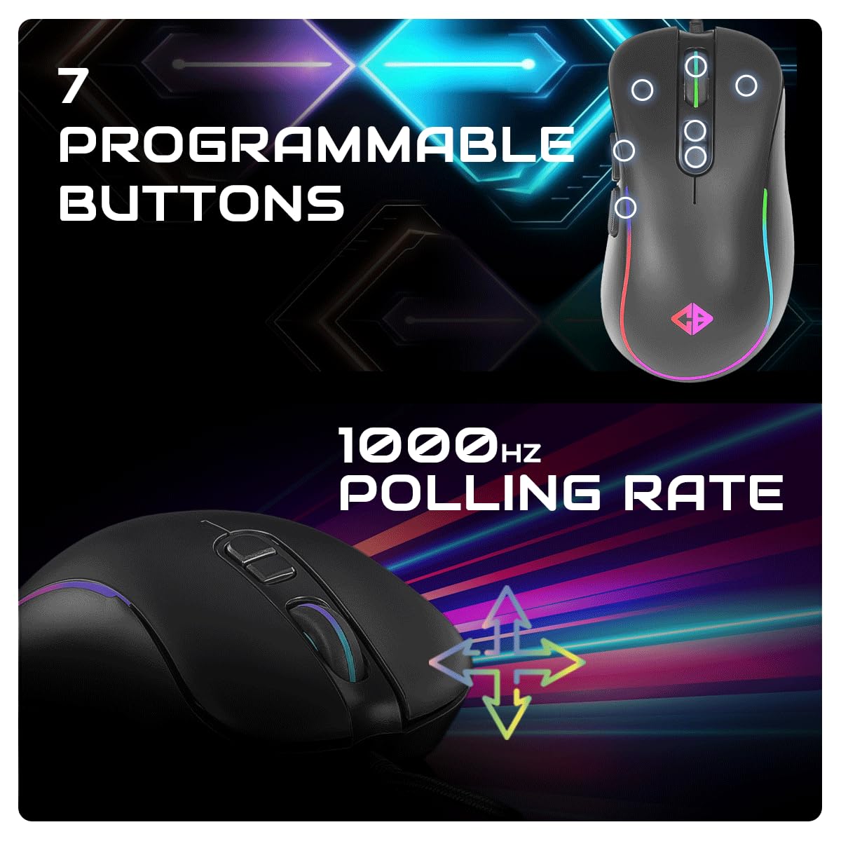Cosmic Byte Dragon Fly RGB Gaming Keyboard and Mouse Combo,Upgraded Edition, Spectra RGB Effects, 1000Hz Gaming Mouse, 12800DPI with Dual Software Support for Keyboard and Mouse (Black)