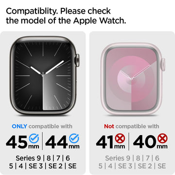 Spigen Rugged Armor Pro for Apple Watch SE3 Series 44mm Case with Strap Band, Series 9/8/7 45mm, SE2/6/SE/5/4 44mm Protective TPU Cover with Strap - Black