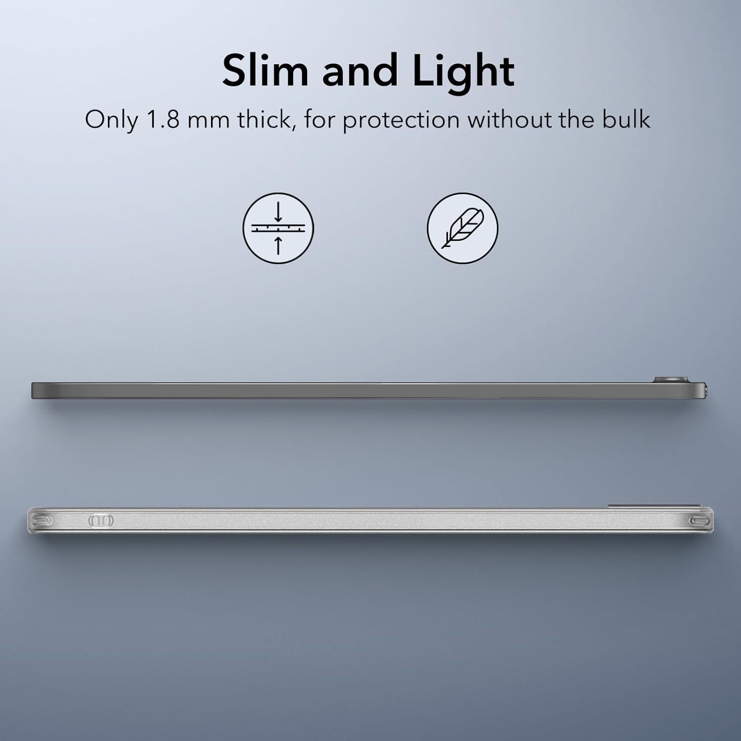 ESR for iPad Air 11 inch Generation Cover(2024), iPad Air 5th/4th Generation Cover (2022/2020), Slim & Light, Yellowing Resistant, Transparent Back Cover, Supports Pencil Pro/USB-C, Zero Series, White