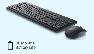 Dell KM3322W Wireless USB Keyboard and Mouse Combo, Anti-Fade & Spill-Resistant Keys Black