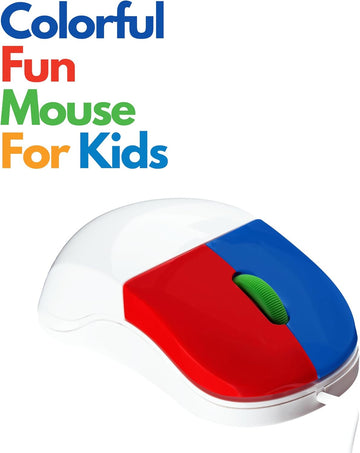 Clevy Kids Mouse - Colorful Ergonomic USB Computer and Laptop Kids Mouse for School and Home Computer Use - Wired Children Friendly - Compatible with Windows, macOS, Chromebook