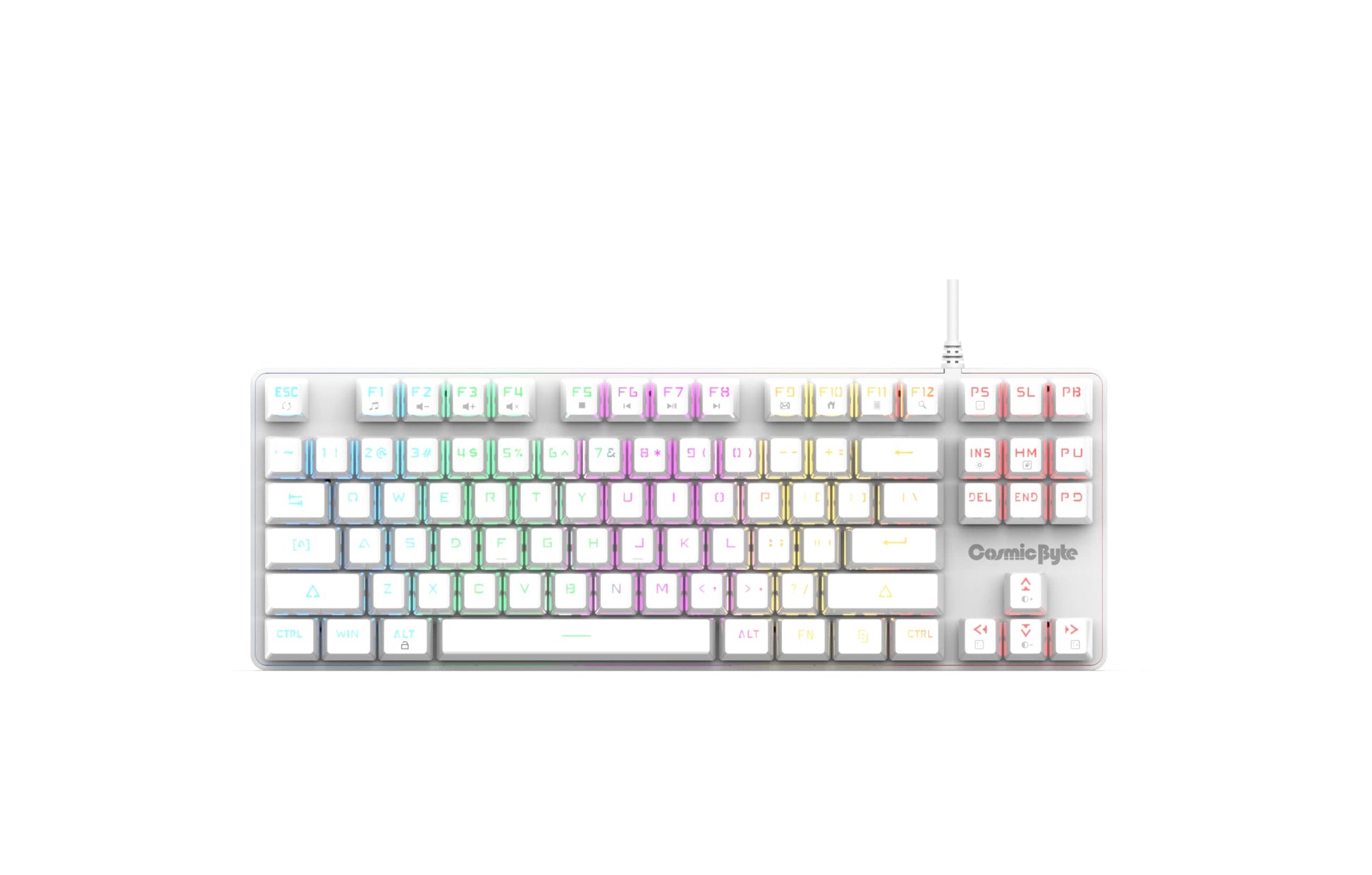 Cosmic Byte CB-GK-18 Firefly Per-Key RGB TKL Mechanical Keyboard with Swappable Outemu Red Switch, Macros, Software (Black)
