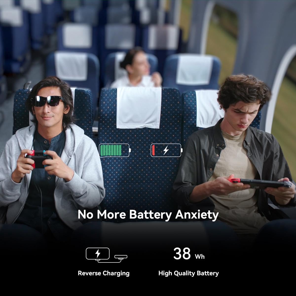 RayNeo JoyDock for Switch(Direct) /Switch 2(Back Clip Needed) - with 5000 mAh 5V/3A Flash Rechargeable Extended Battery, Charge & Play, Compatible Air 4/Air 3//Air 2 Series AR Glasses