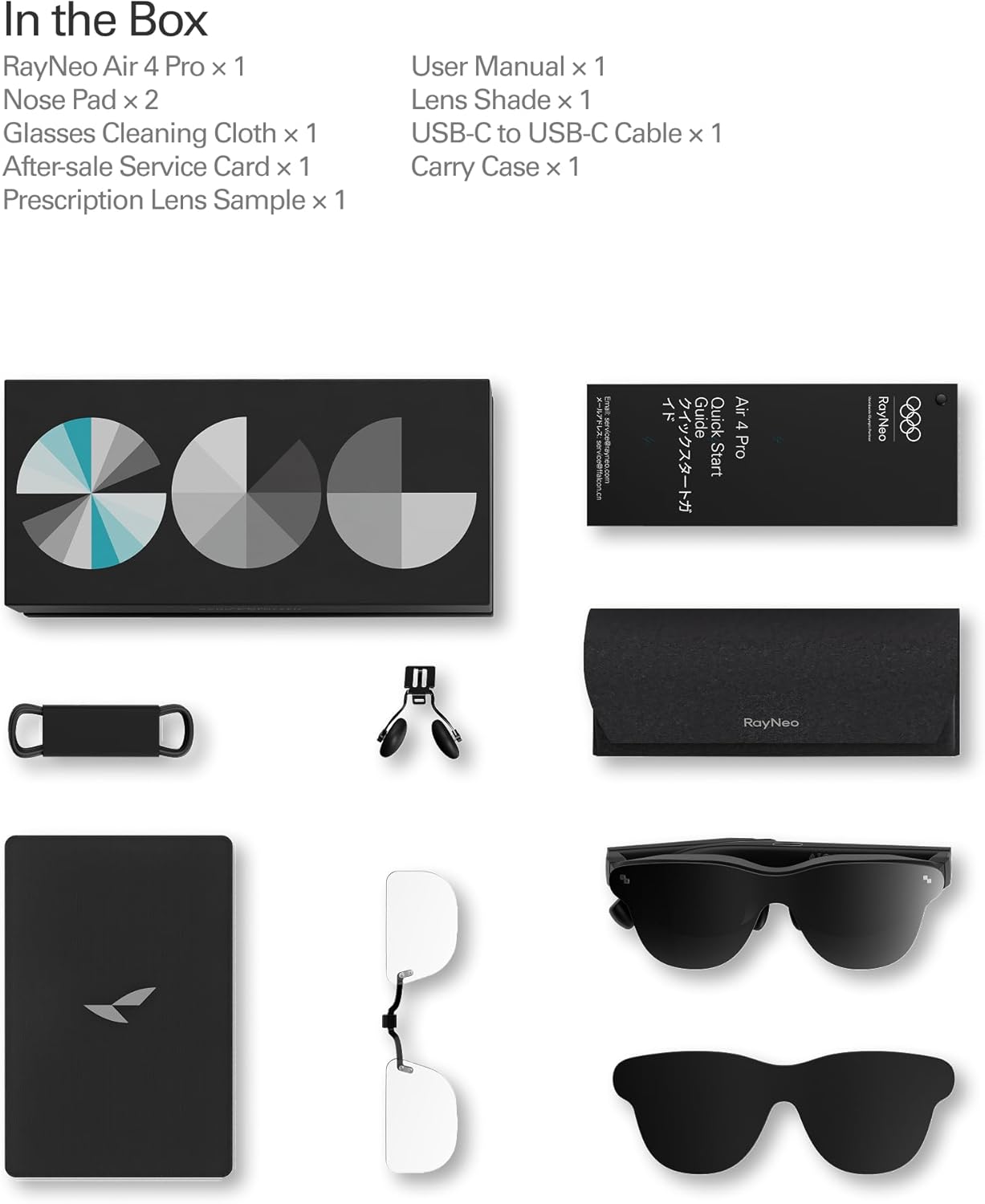 RayNeo Air 4 Pro AR/XR Glasses - 201" HDR10 Video Display, Vision 4000 Chip, Audio by Bang & Olufsen, 3D Movies & Gaming Smart Glasses for iPhone 17,16,15/Android/Switch 2/Mac/PS4/5-4 Pro