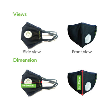 Bodyguard Reusable N99 + PM2.5 with 6 Layer Anti Pollution Face Mask - (Pack of 3, Medium)