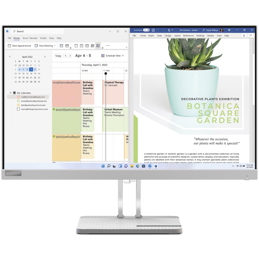 Lenovo L-Series 24 inch (60.45cm)| FHD Ultraslim Monitor| 100Hz, 72% NTSC, 4ms, AMD FreeSync, HDMI 1.4, VGA, Tilt Stand, for Home & Office use, 3 Year Warranty, Cloud Grey L24e-40