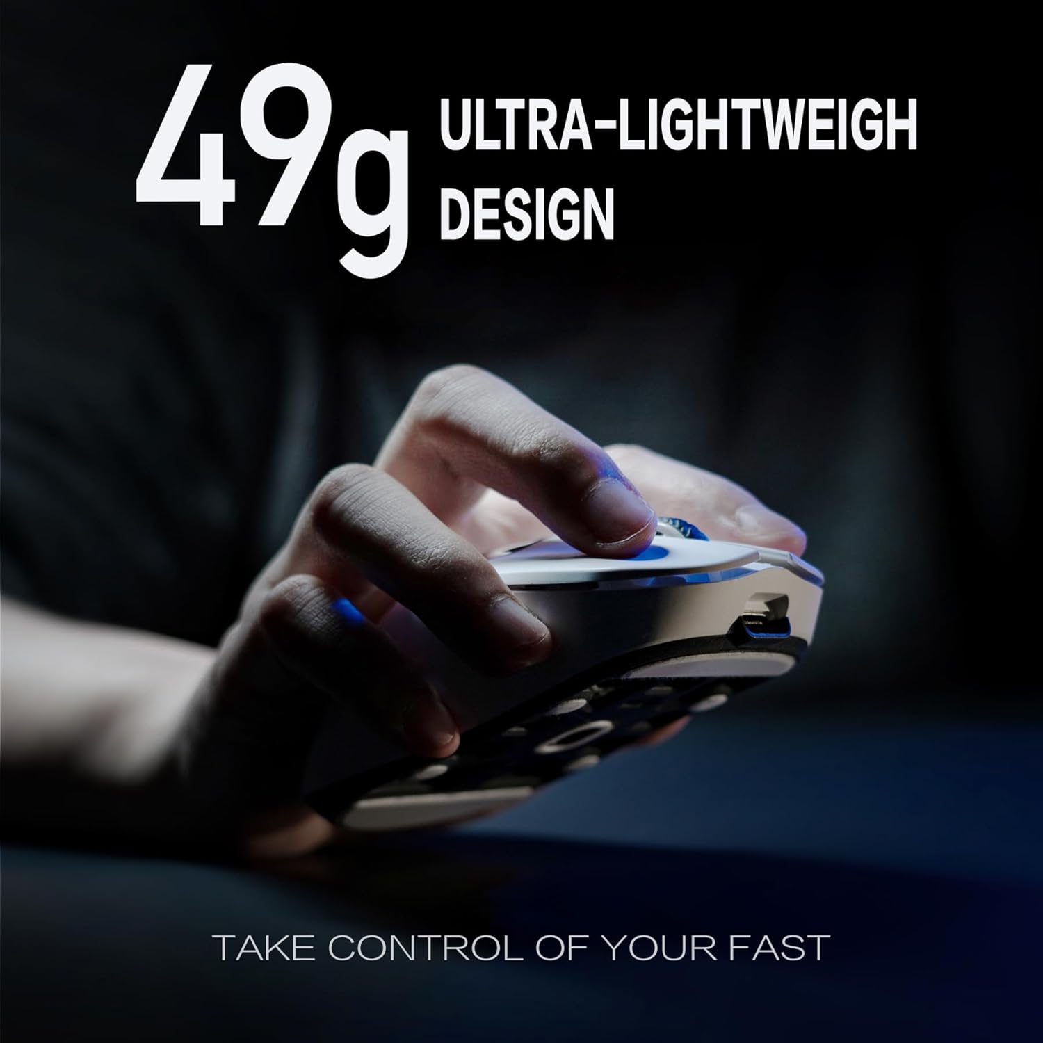 OOCTPK Chilkey Glacier LW 8K M Wireless Gaming Mouse with Screen - 49g Super Lightweight - Dual 8K Polling - Maximum 30000 DPI - Optical Switch - Tri-Mode 2.4G/USB-C/Bluetooth 5.2 - White