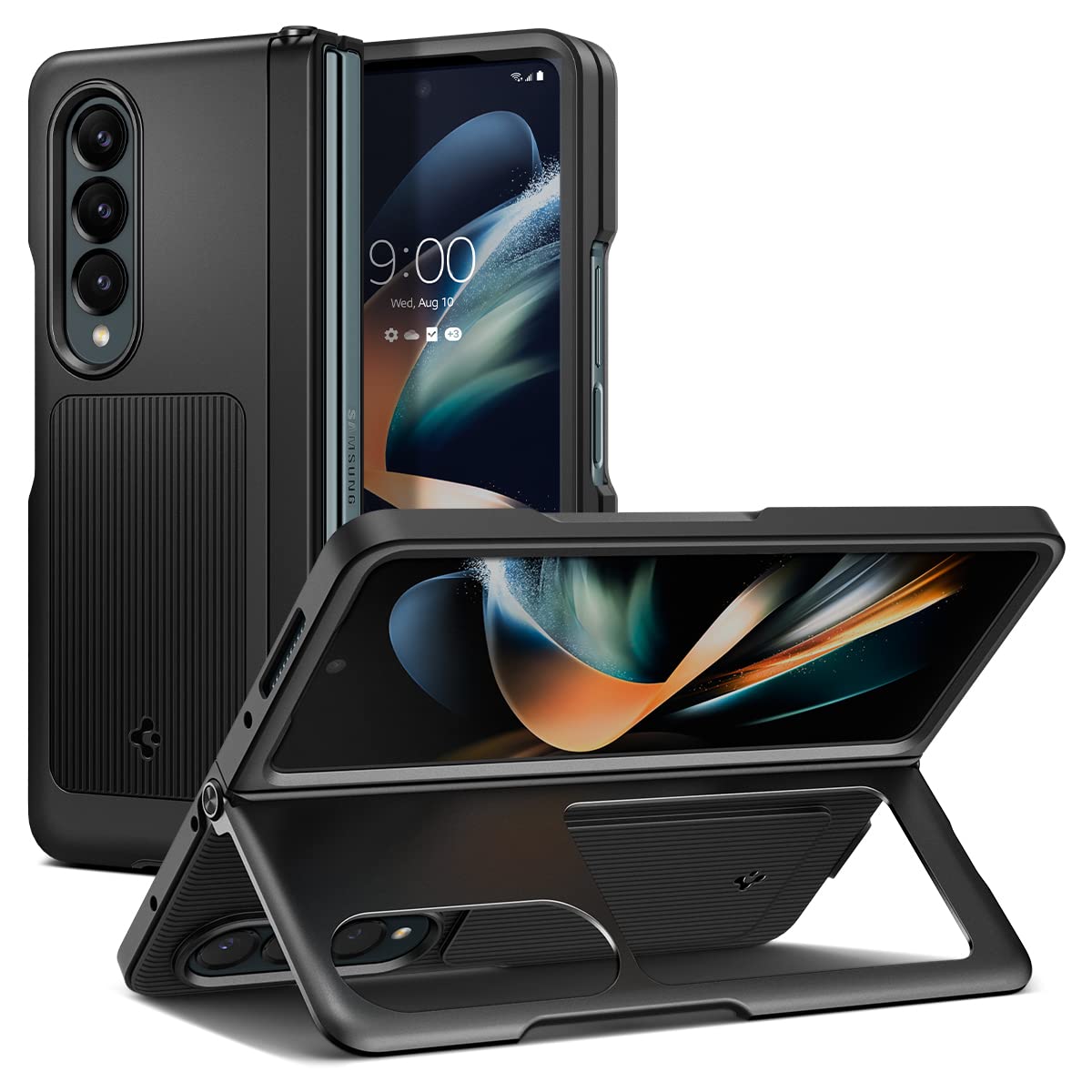 Spigen Thin Fit P for Samsung Galaxy Z Fold 4 Case, Galaxy Z Fold4 Back Cover (2022) - TPU+Poly Carbonate｜Black