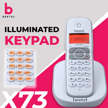 Beetel X73N 2.4Ghz Cordless Landline Phone with Caller ID Display, 2-Way Speaker Phone with Volume Controls, Auto Answer, Alarm Function, Stylish Design (Grey/White)(X73N)