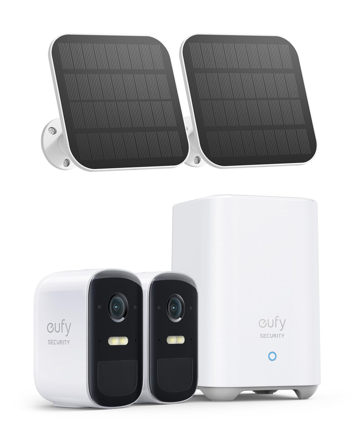 eufy security, eufyCam 2C Pro 2-Cam Kit, Wireless Home Security System with 2K Resolution, 180-Day Battery Life, HomeKit Compatibility, IP67, Night Vision, and No Monthly Fee.