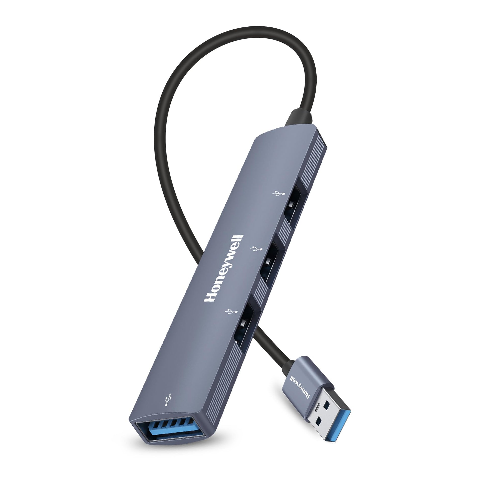 Honeywell 4 in 1 Ultra Slim USB Hub 2.0,1.2Meter(4 feet) Cable, with a Transfer Speed of 480MBPS, Universally Compatible with All USB PC Speaker Laptop Hard Drive Keyboard Printer Pen Drive