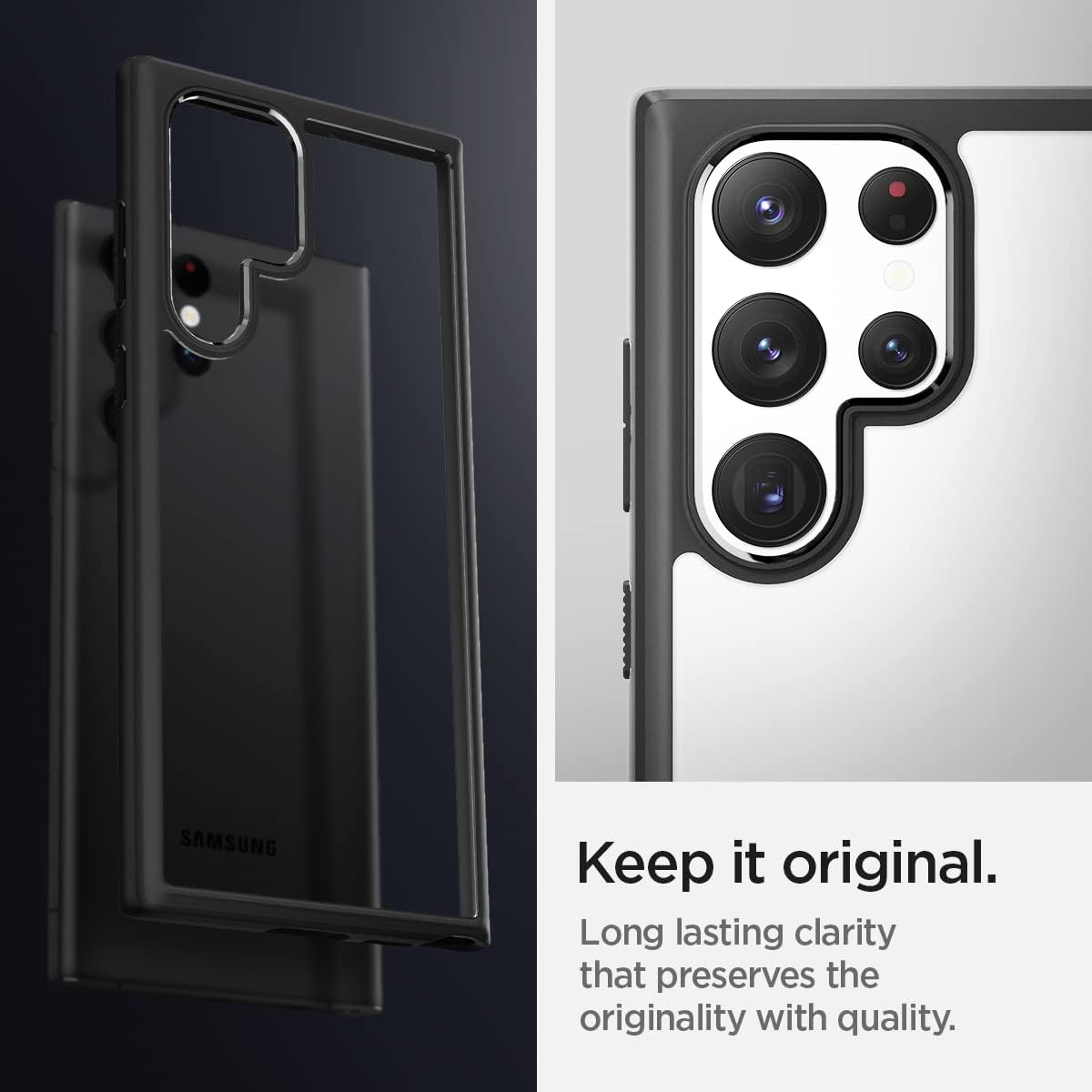 Spigen Ultra Hybrid Case Compatible with Samsung Galaxy S22 Ultra 5G - Matte Black