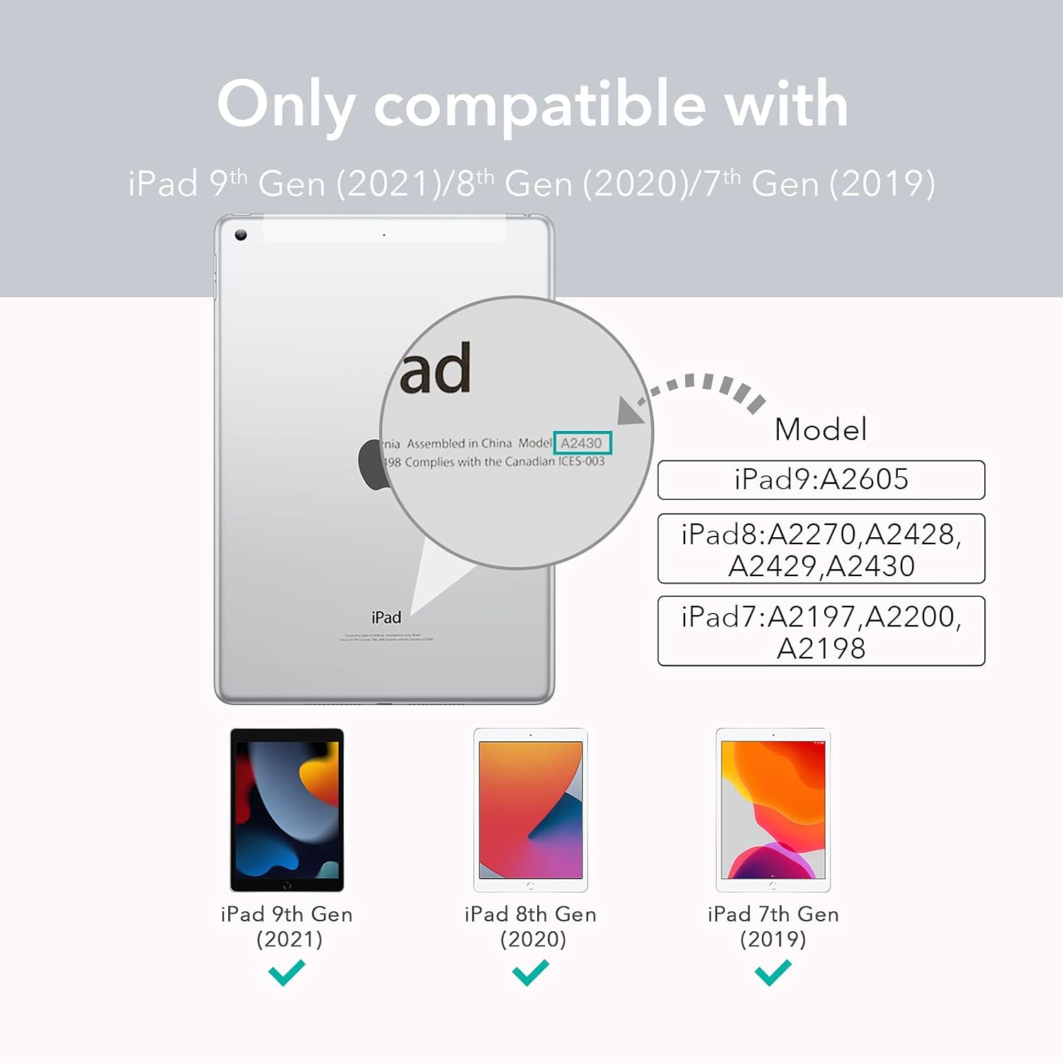 ESR for iPad 9th Generation Cover/8th Generation/7th Generation (2021/2020/2019), Trifold Smart Case, iPad 9/8/7 Case with Clasp, Auto Sleep and Wake, Viewing Stand, Ascend Series, Black