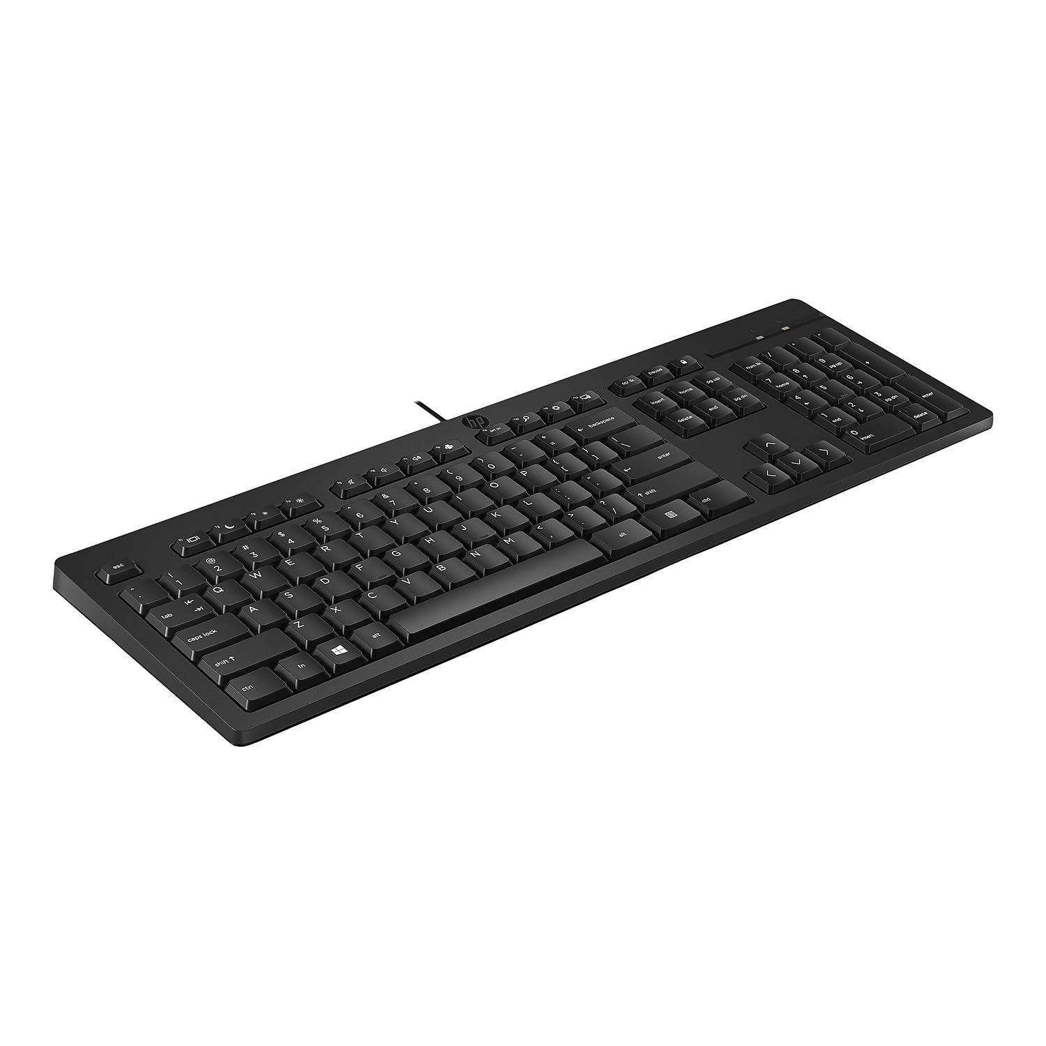 HP 125 Wired Keyboard - Cable Connectivity - USB Interface - English (US) - Chromebook, Notebook - PC - Plunger Keyswitch