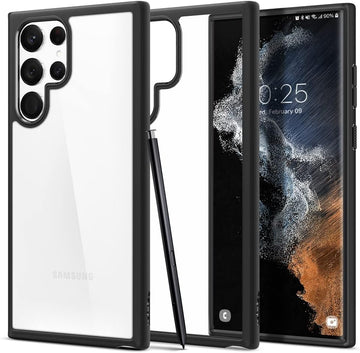 Spigen Ultra Hybrid Case Compatible with Samsung Galaxy S22 Ultra 5G - Matte Black