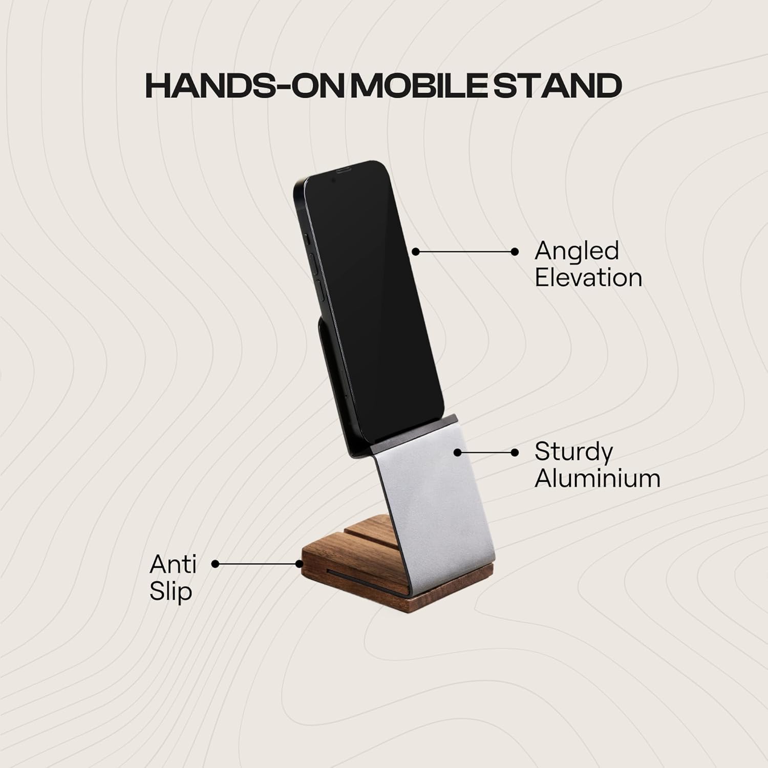 NOOE Config MEL Premium Walnut Desk Essentials Set Anywhere Mini Laptop Stand, Hands-On Mobile Stand & Soft Desk Rug | Workspace Decluttering Kit for Home & Office Setup