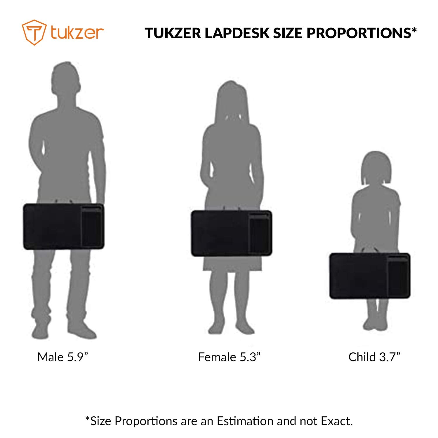 Tukzer Lap Desk Fits up to 17-Inch Laptop Angled Pillow Cushion with Built-in Mouse Pad & Phone Holder(Carbon Fiber)