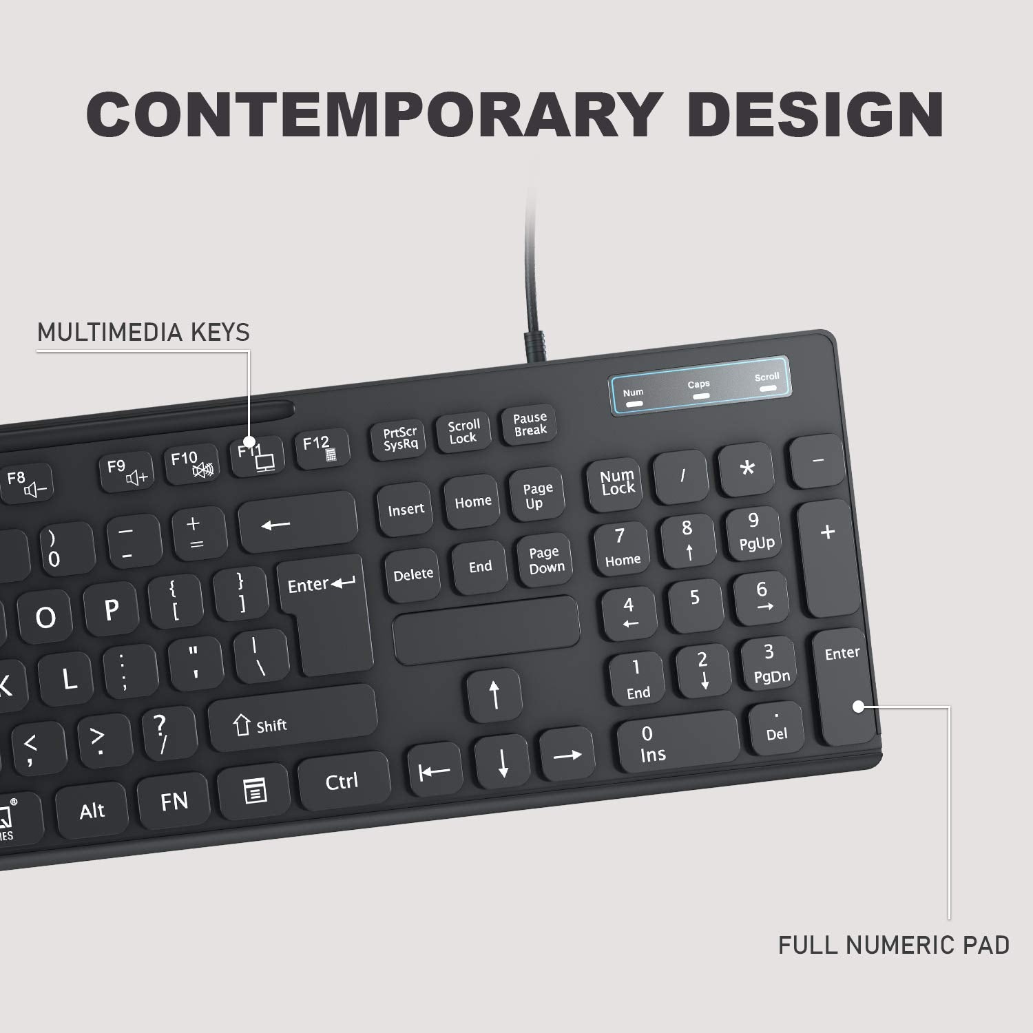 Zinq Technologies ZQ-1200 Combo of Full-Size Noiseless Keys Keyboard with Rupee (?) Symbol and 1600 DPI Optical Mouse