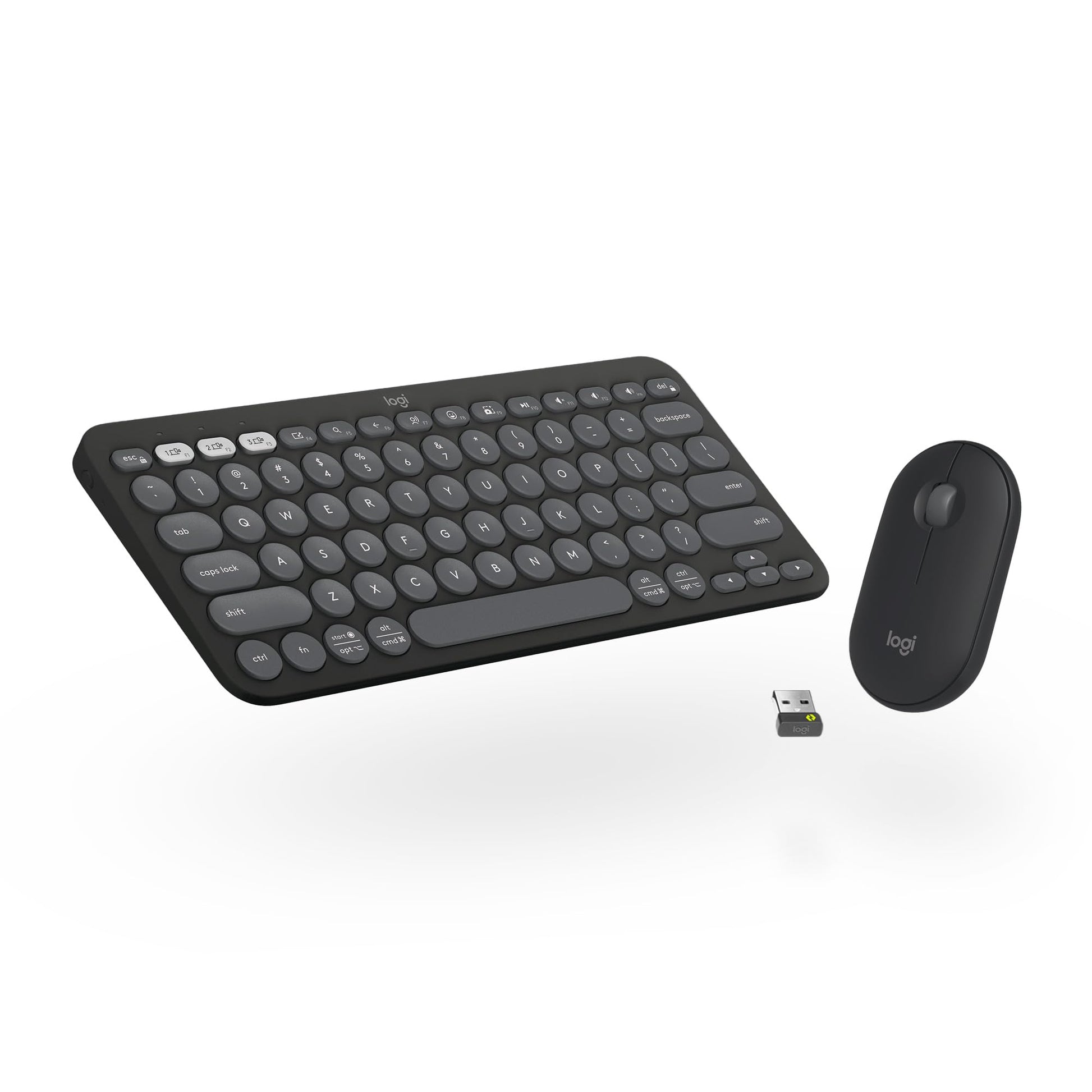 Logitech Pebble 2 Combo, Wireless Keyboard and Mouse, Quiet and Portable, Customisable, Logi Bolt, Bluetooth, Easy-Switch for Windows, macOS, iPadOS, Chrome - Tonal Blue