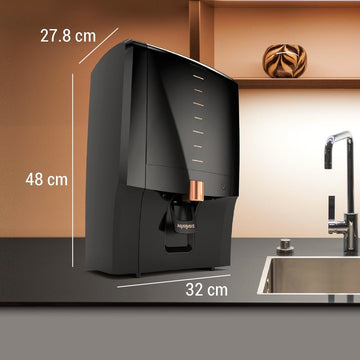 Aquaguard Aura RO+UV+UF+Taste Adjuster(MTDS) with Active Copper & Zinc 7L water purifier,8 stages of purification,suitable for borewell,tanker,municipal water(Black) from Eureka Forbes (Sealed Pack)