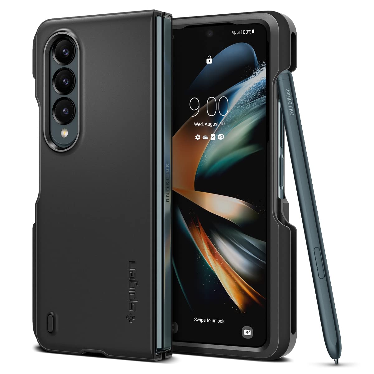 Spigen Neo Hybrid S for Samsung Galaxy Z Fold 4 Case, Galaxy Z Fold4 Back Cover (2022) - TPU+Poly Carbonate+Metal｜Black